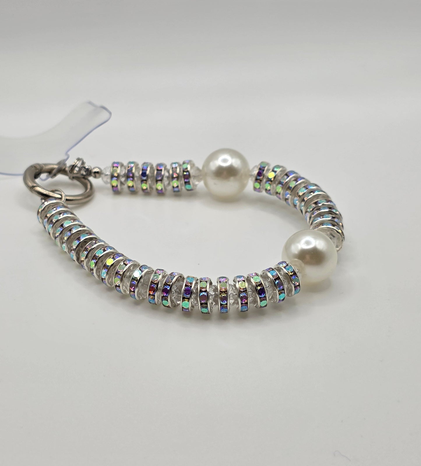 Beaded Wrist Strap – Pearl & Rhinestone Shine