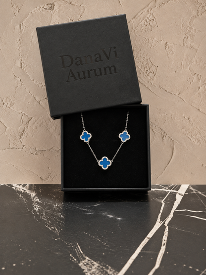Blue Clover Bracelet – 925 Sterling Silver