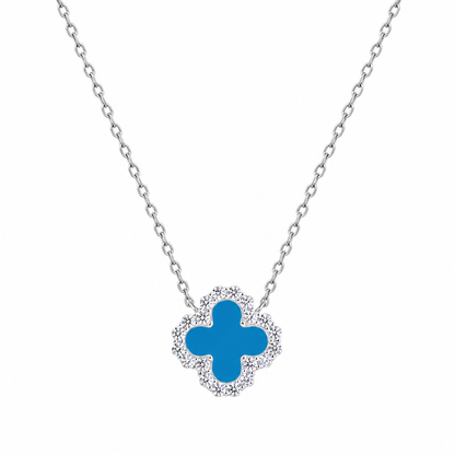 Blue Clover Necklace – 925 Sterling Silver