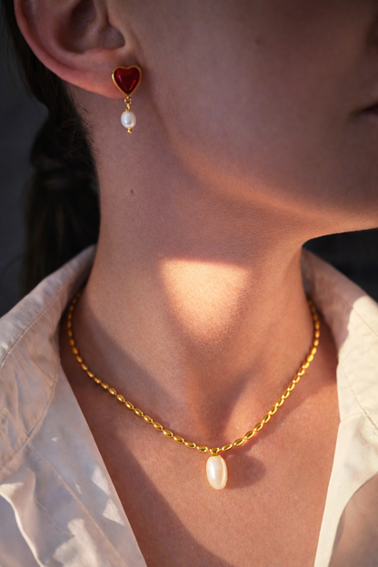 Aurum Pearl Drop Necklace