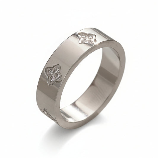 Clover Band Ring – Silver