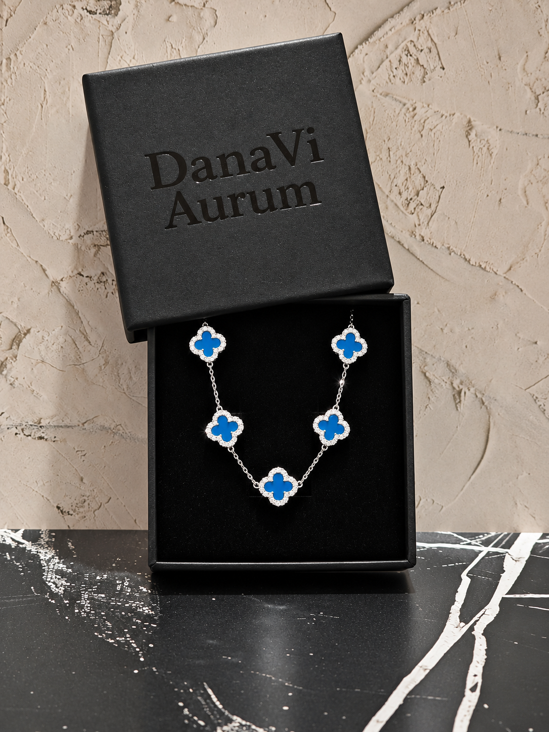 Clover Luxe Blue Bracelet – 925 Sterling Silver