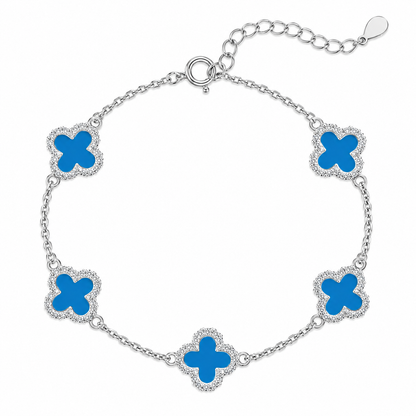Clover Luxe Blue Bracelet – 925 Sterling Silver