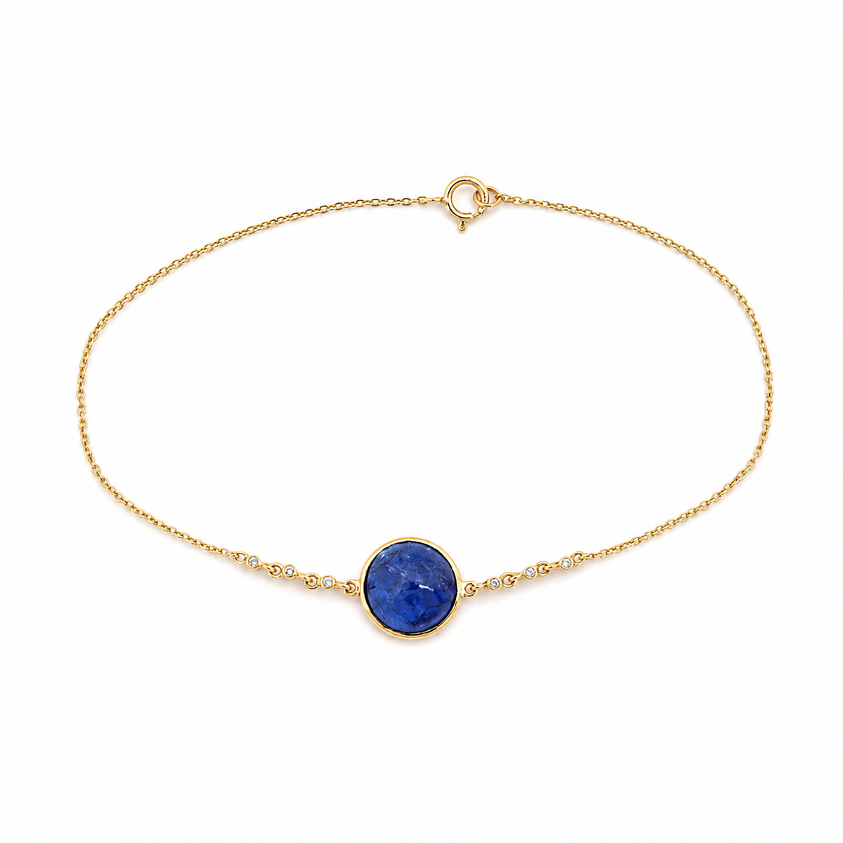 Golden Aura – 14K Yellow Gold & Tanzanite Cable Bracelet