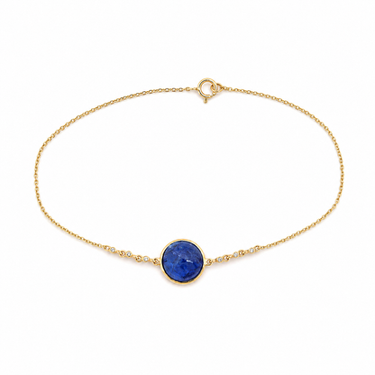 Golden Aura – 14K Yellow Gold & Tanzanite Cable Bracelet
