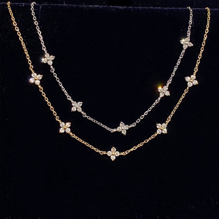 Clover Glow Choker – Double the Luck, Double the Drip 925 Silver Sterling