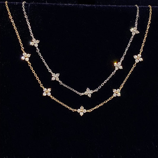 Clover Glow Choker – Double the Luck, Double the Drip 925 Silver Sterling