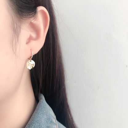 925 Sterling Silver Hammered Disc Hoops