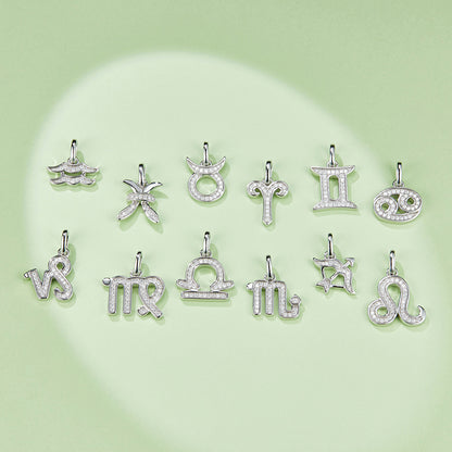 925 Sterling Silver Zodiac Moissanite Necklace