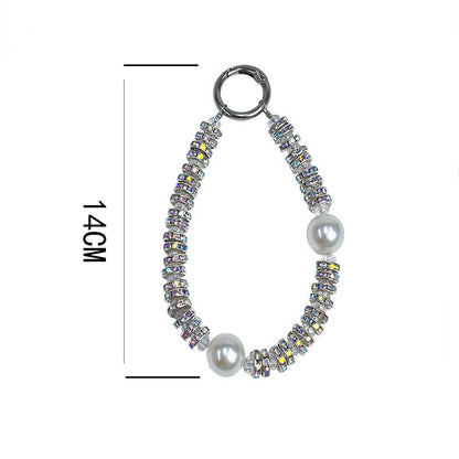 Beaded Wrist Strap – Pearl & Rhinestone Shine