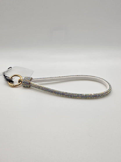 Sparkle Grip Phone Lanyard – White & Crystal Edition