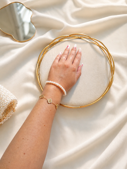 Aurum Pearl Freshwater Pearl Bracelet – 925 Sterling Silver 14K Gold Plated