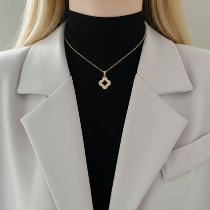 Clover Necklace & Stud Earrings Set