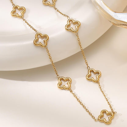 Clover Link Necklace & Bracelet Set