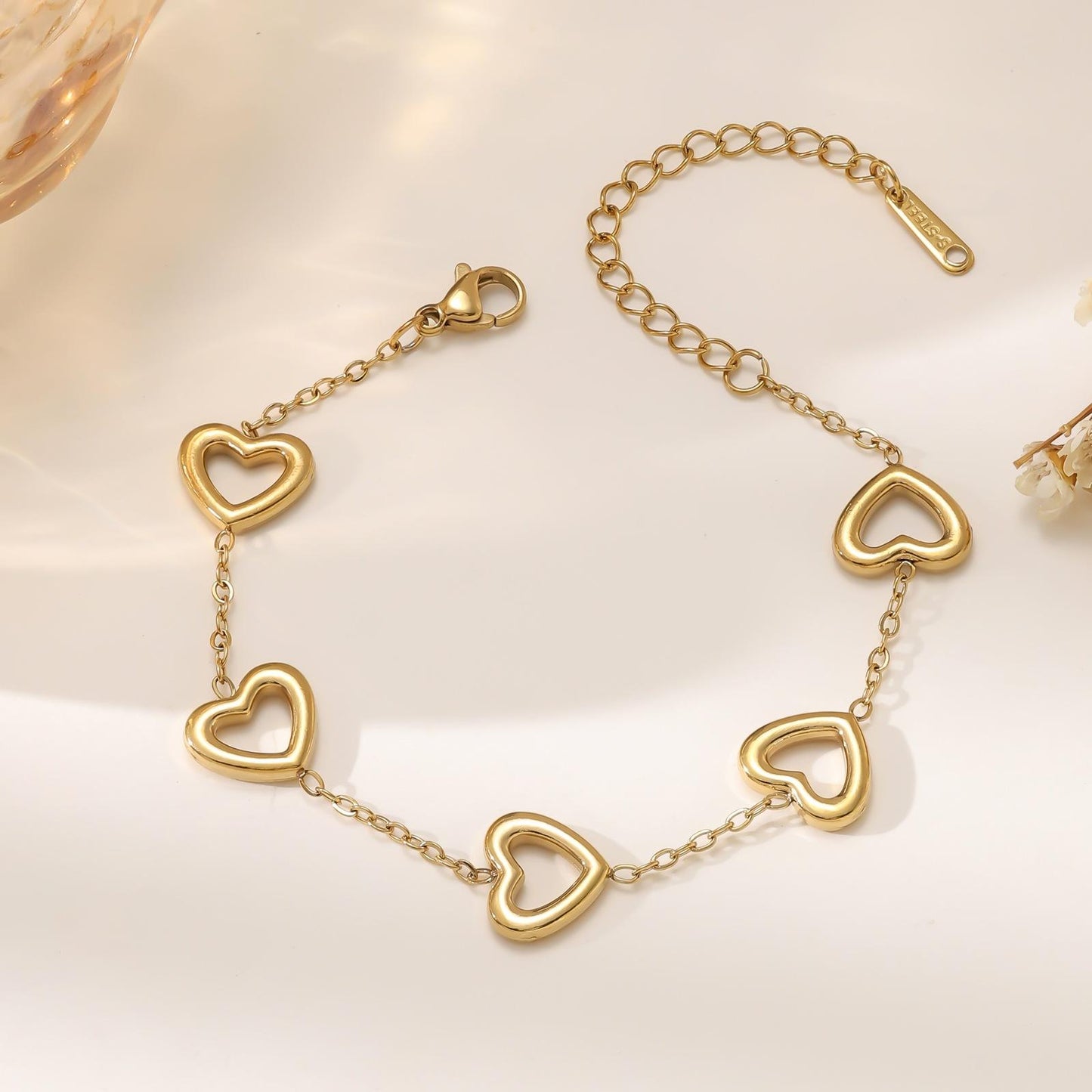 Heart Link Necklace & Bracelet Set