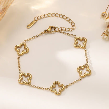 Clover Link Necklace & Bracelet Set