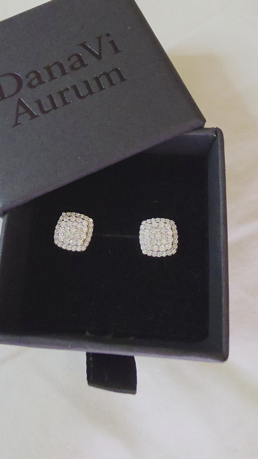 925 Sterling Silver Cushion Shape Moissanite Earrings With Screw Backs